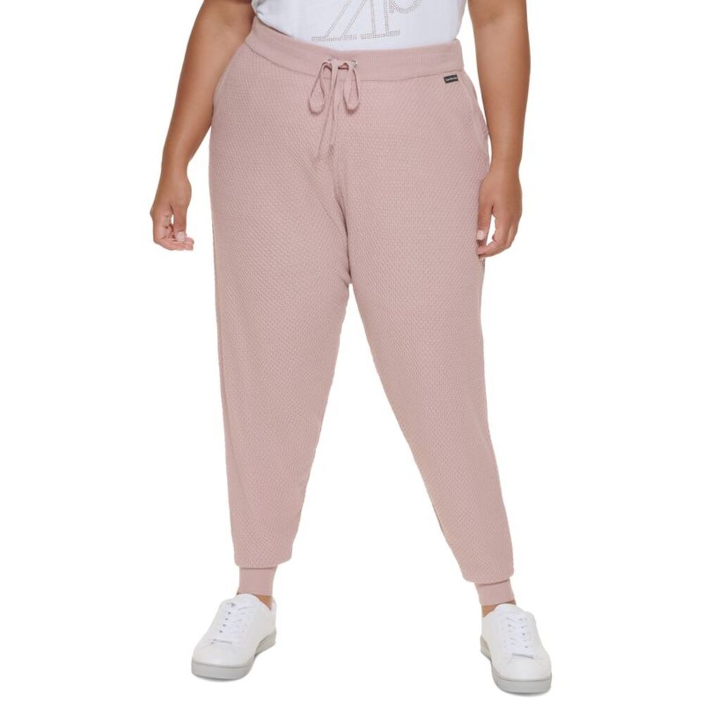 Calvin Klein Jeans Trendy Plus Size Honeycomb Jogger Pants